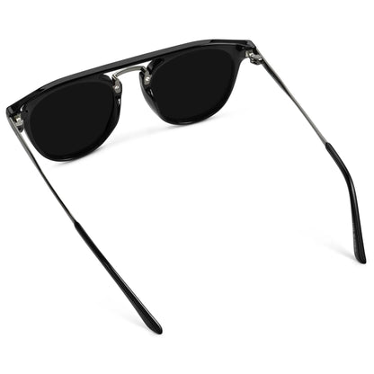 HAYES Men's Keyhole Round Sunglasses l Triple Black - WMP Eyewear