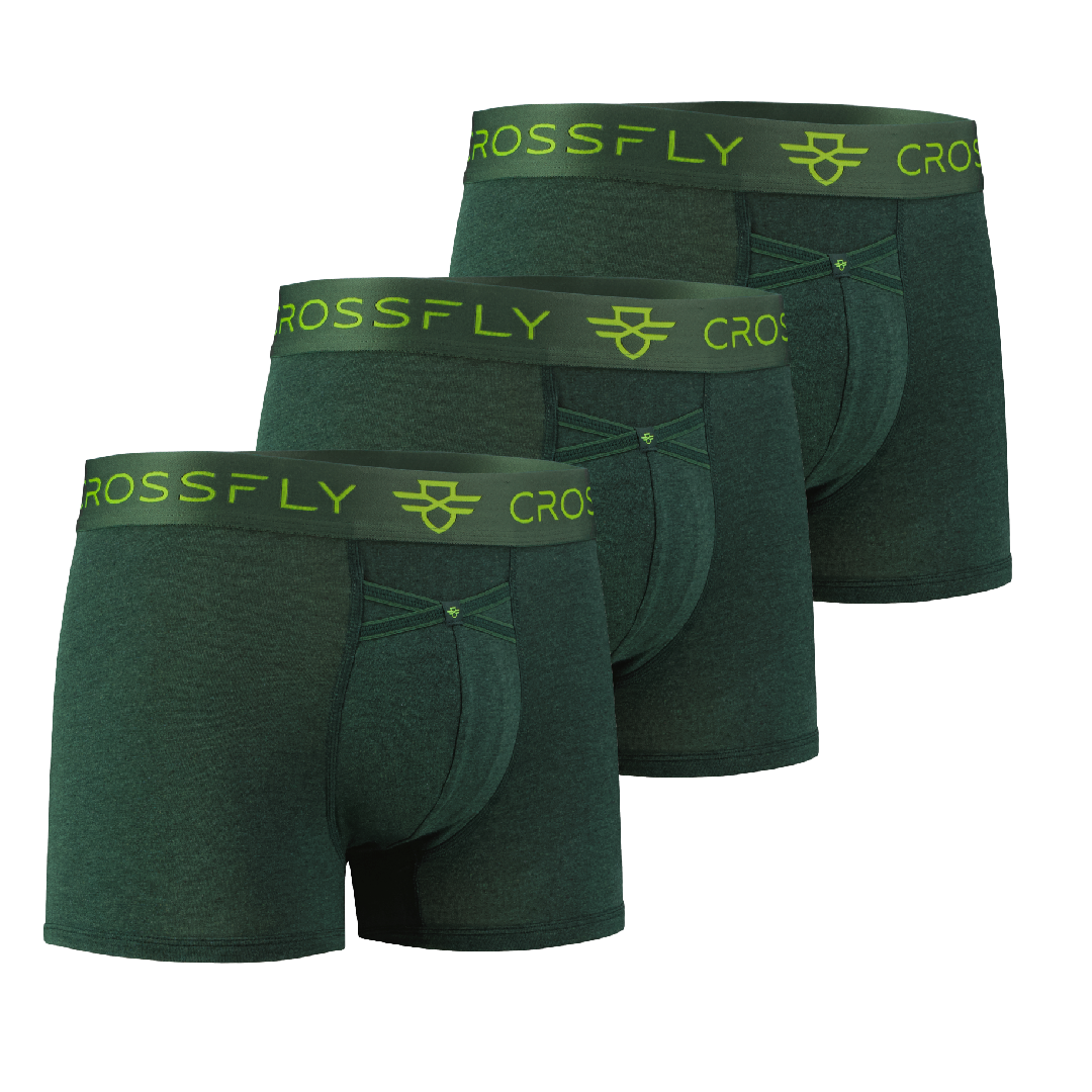 3-pack: IKON Men's 3" Trunks - Green Marle
