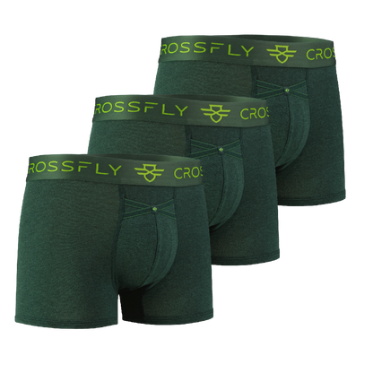 3-pack: IKON Men's 3" Trunks - Green Marle