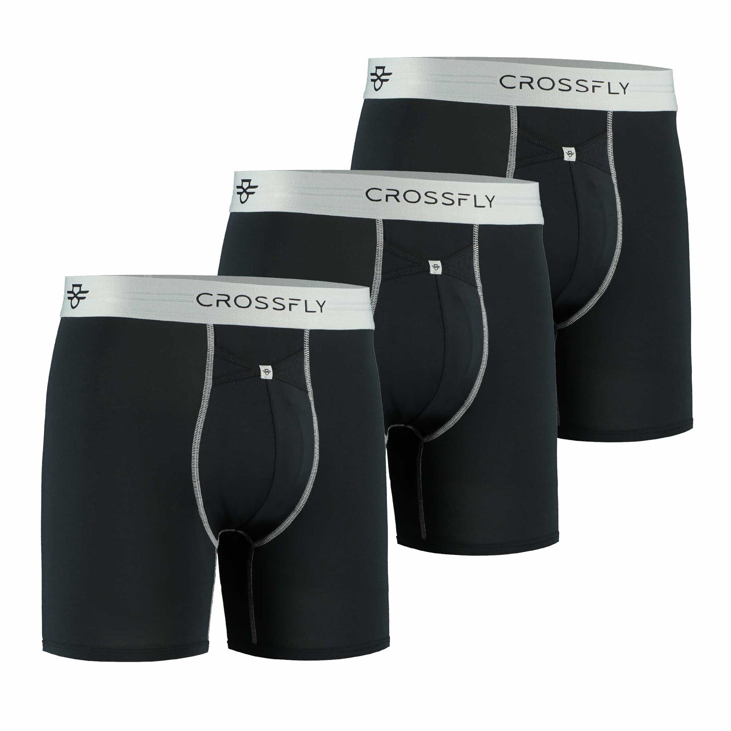 3-pack: IKON X Men's 6" Boxers - Black/Silver