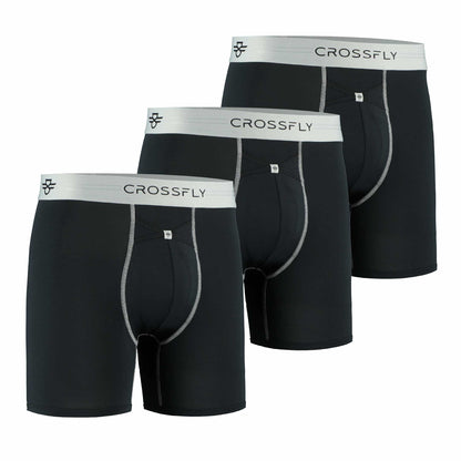 3-pack: IKON X Men's 6" Boxers - Black/Silver