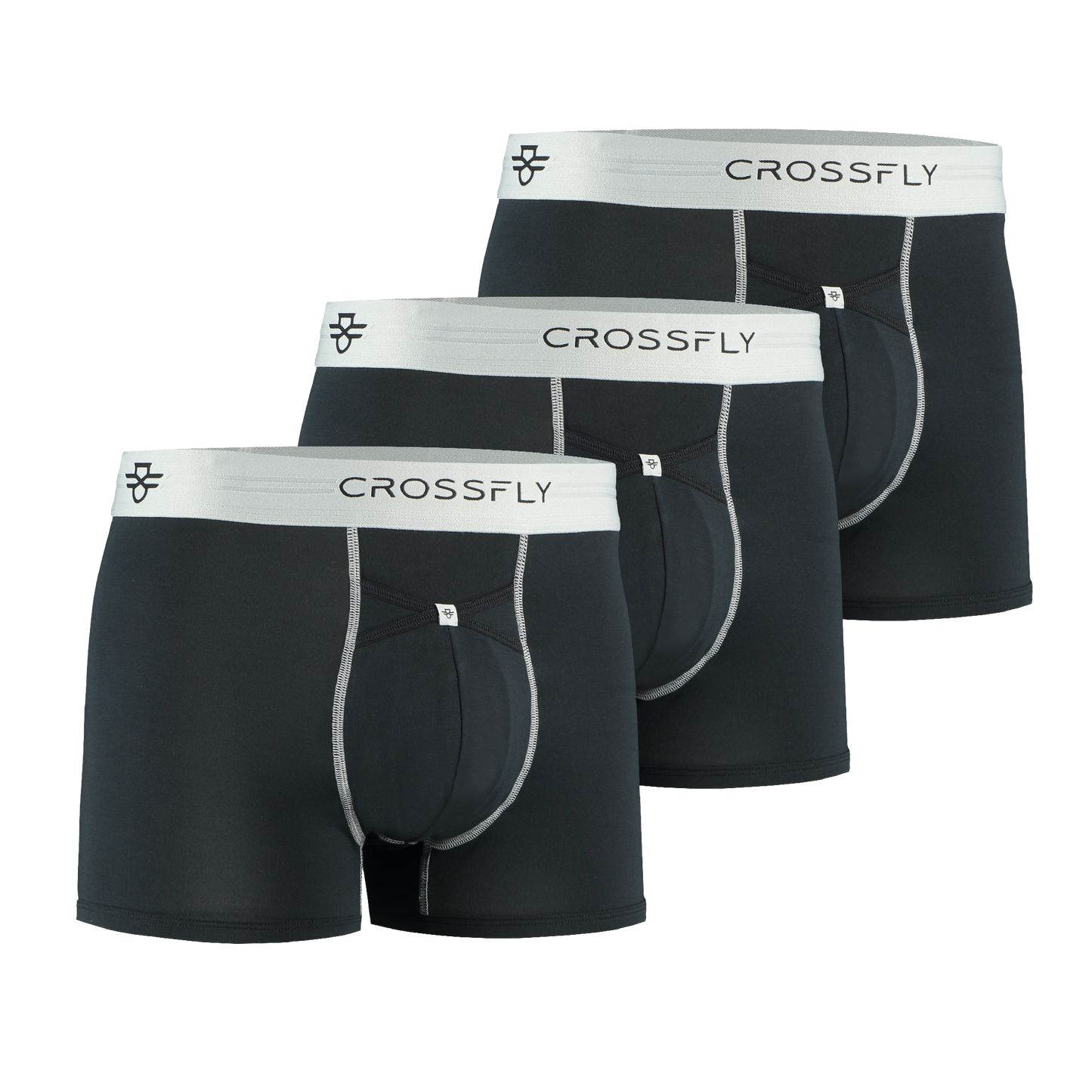 3-Pack: IKON X Men's 3" Trunks - Black/Silver