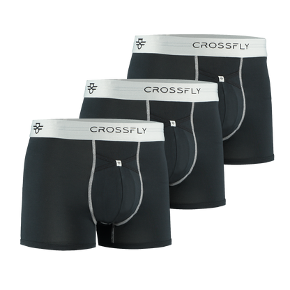 3-Pack: IKON X Men's 3" Trunks - Black/Silver