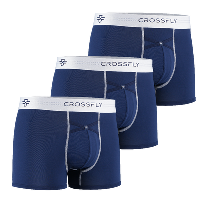 3-Pack: IKON X Men's 3" Trunks - Navy/White