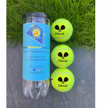 NTB - Personalised Adult Padel tennis balls - Racket & name