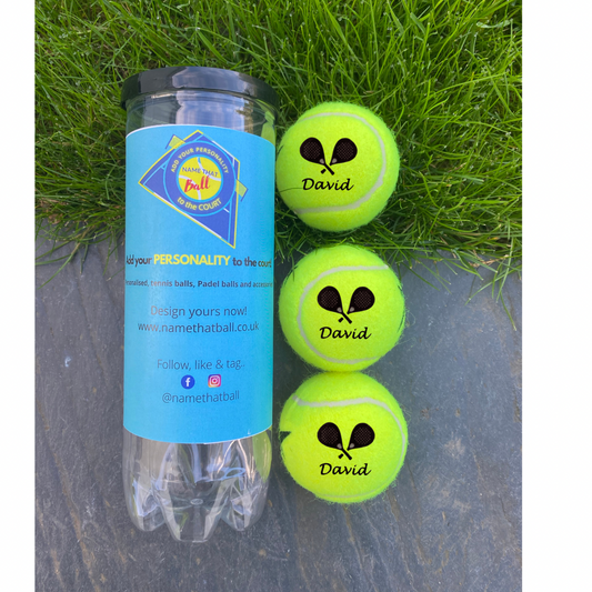 NTB - Personalised Adult Padel tennis balls - Racket & name