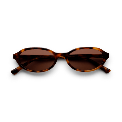 IVY Brown Tortoise Oval Sunglasses by Messy Weekend