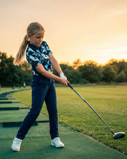 Youth Performance Golf Polo – Ocean Brush 4-Way Stretch