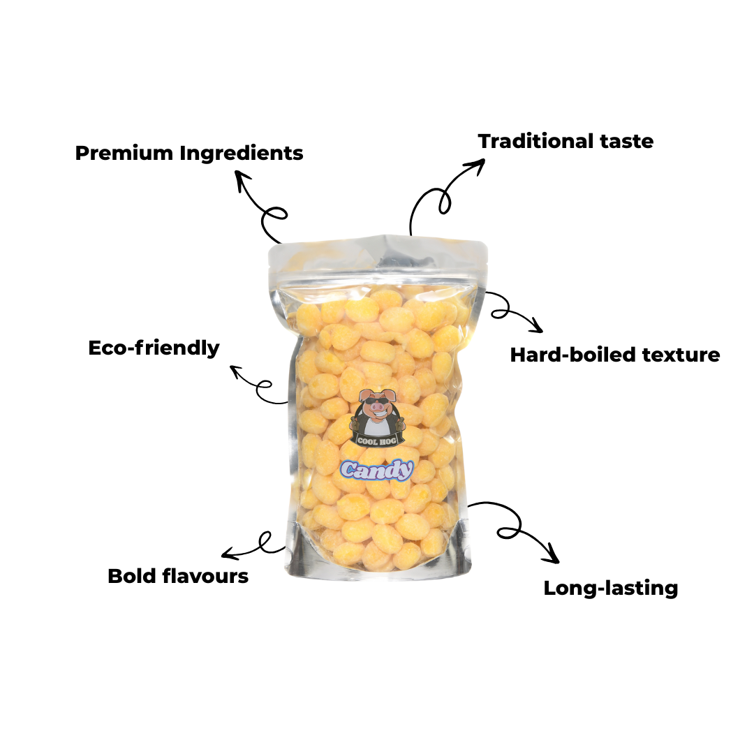 Lemon Sherbet Candy 1KG Resealable Hard Sweets Bulk