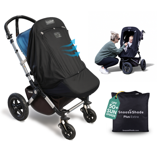 SnoozeShade Plus Extra: sun and sleep shade and insect net for buggies and pushchairs