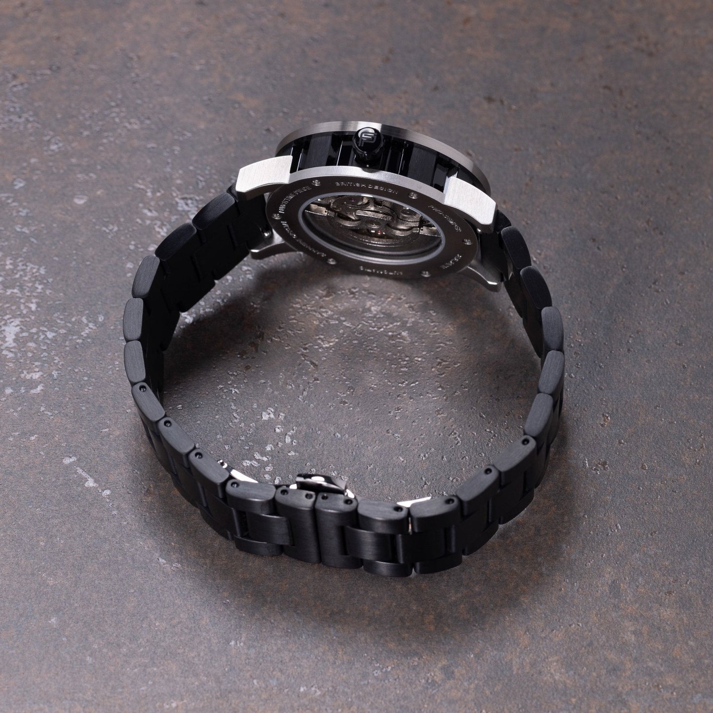 Mens Black Automatic Watch - Tan Leather Strap l PUNCH