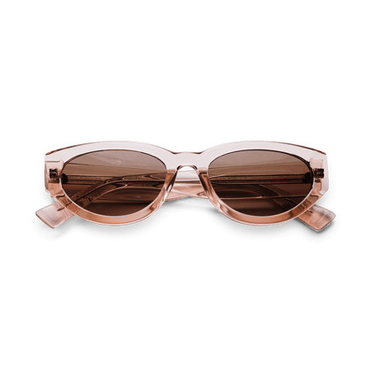 AUDREY Amber Peach Reveal Cat Eye Sunglasses by Messy Weekend