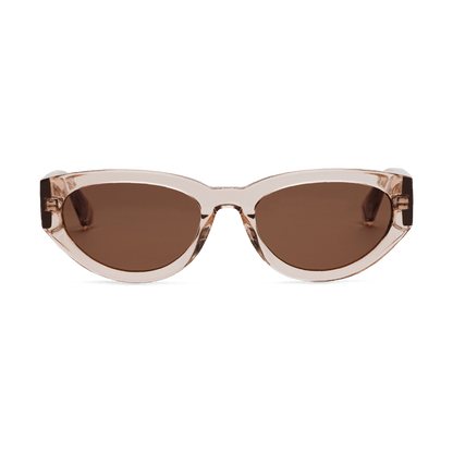 AUDREY Amber Peach Reveal Cat Eye Sunglasses by Messy Weekend