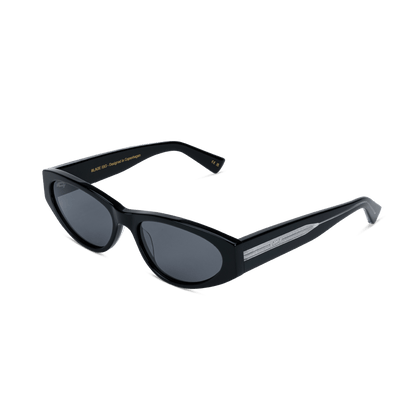 Messy Weekend Blade Slim Cat Eye Sunglasses - Black Reveal