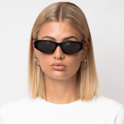 Messy Weekend Blade Slim Cat Eye Sunglasses - Black Reveal