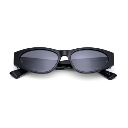 Messy Weekend Blade Slim Cat Eye Sunglasses - Black Reveal