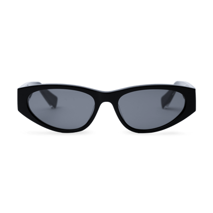 Messy Weekend Blade Slim Cat Eye Sunglasses - Black Reveal