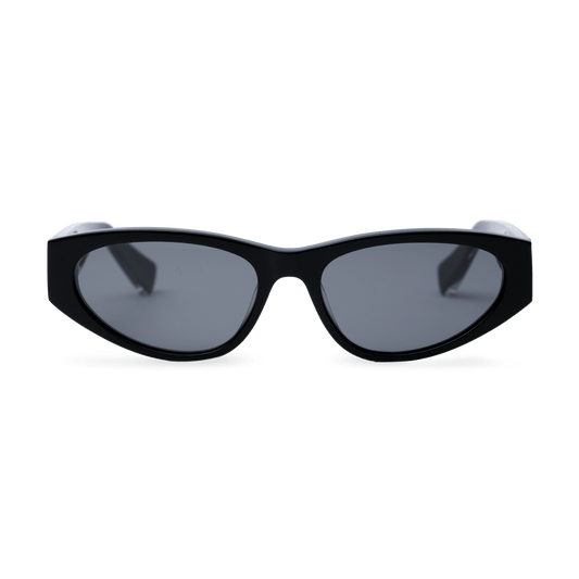 Messy Weekend Blade Slim Cat Eye Sunglasses - Black Reveal