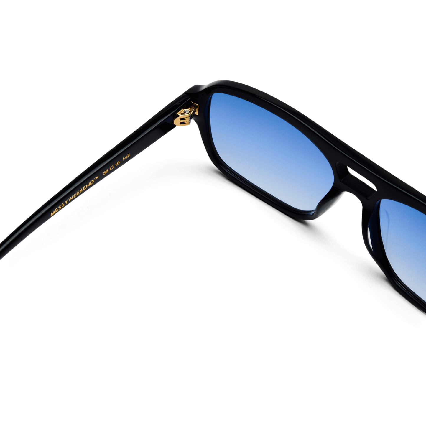 BURT Black Gradient Blue Aviator Sunglasses by Messy Weekend