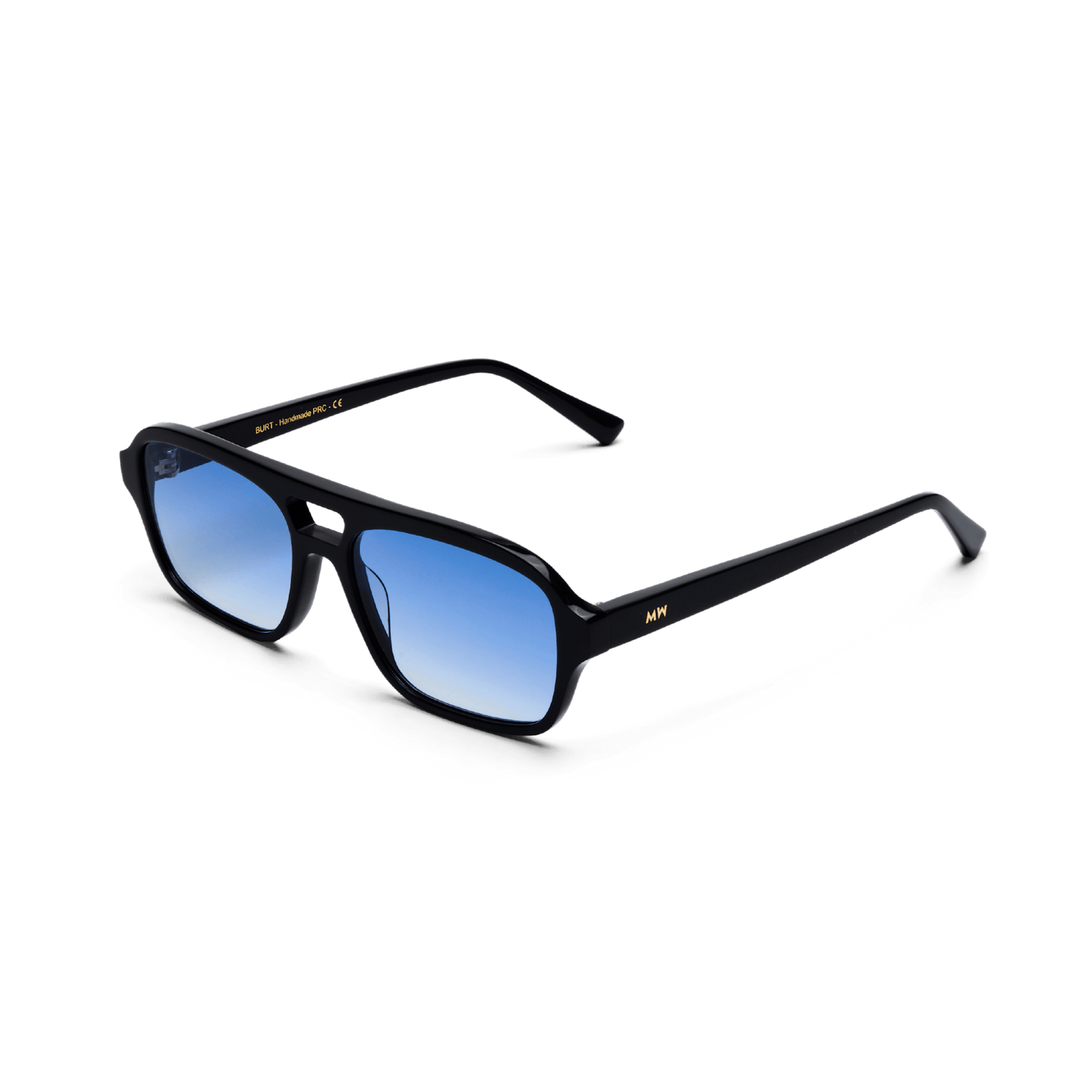 BURT Black Gradient Blue Aviator Sunglasses by Messy Weekend