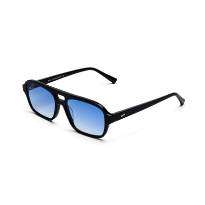 BURT Black Gradient Blue Aviator Sunglasses by Messy Weekend