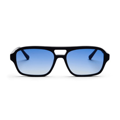 BURT Black Gradient Blue Aviator Sunglasses by Messy Weekend