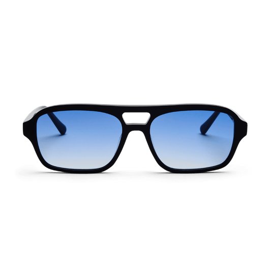 BURT Black Gradient Blue Aviator Sunglasses by Messy Weekend