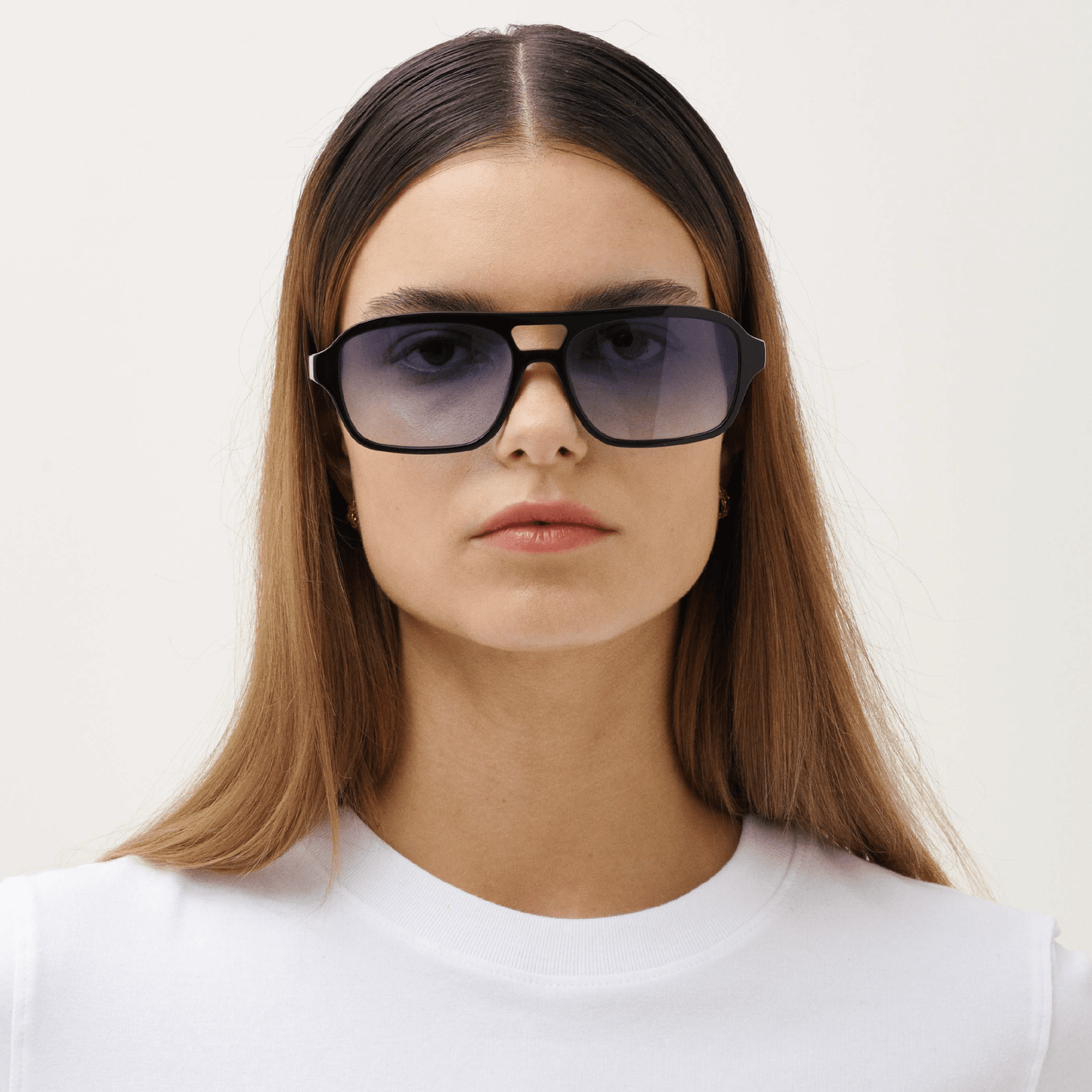 BURT Black Gradient Blue Aviator Sunglasses by Messy Weekend