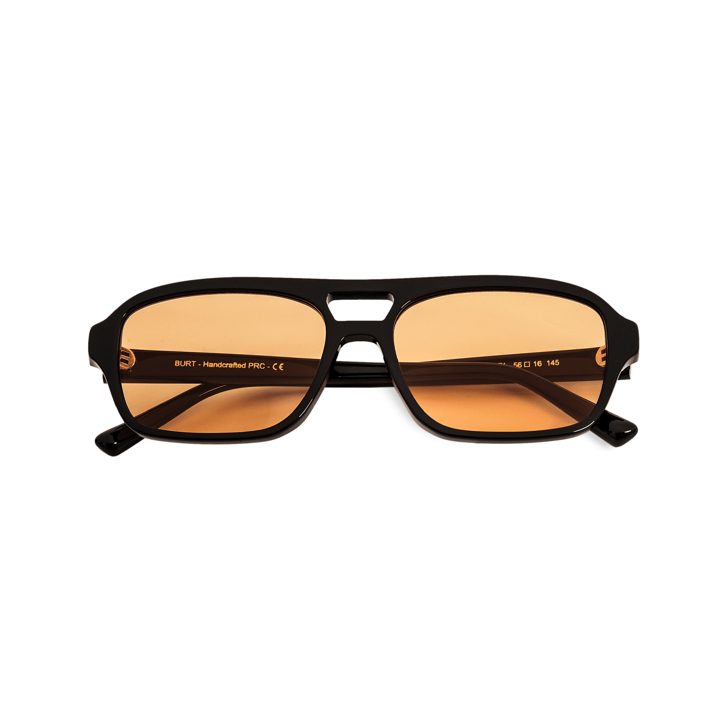 BURT Black Orange Lens Aviator Sunglasses by Messy Weekend