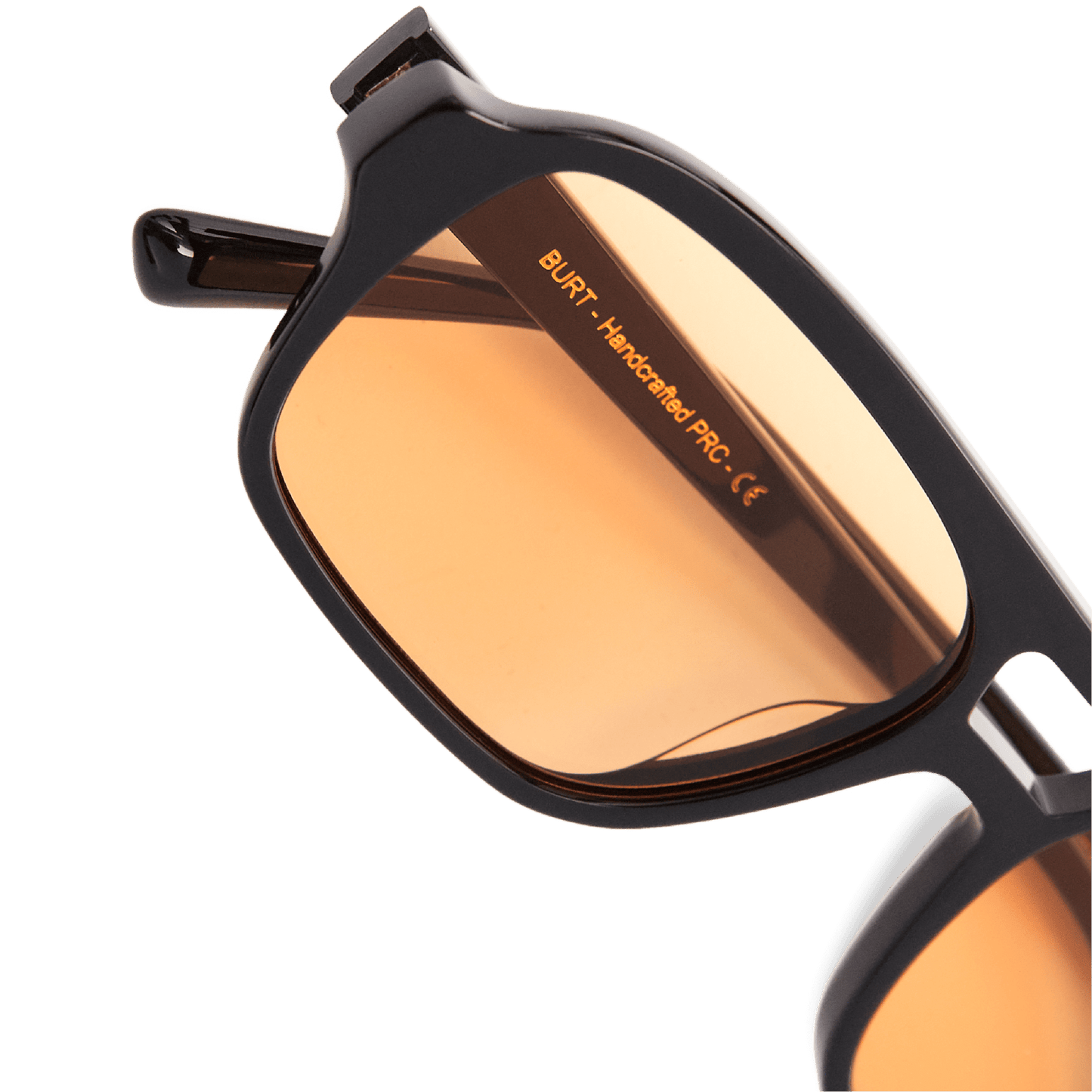 BURT Black Orange Lens Aviator Sunglasses by Messy Weekend