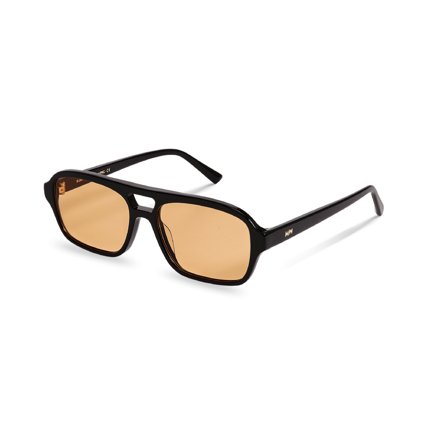 BURT Black Orange Lens Aviator Sunglasses by Messy Weekend