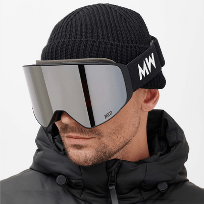 Messy Weekend Clear XE2 Ski Goggles - Silver Mirrored (Black Band)