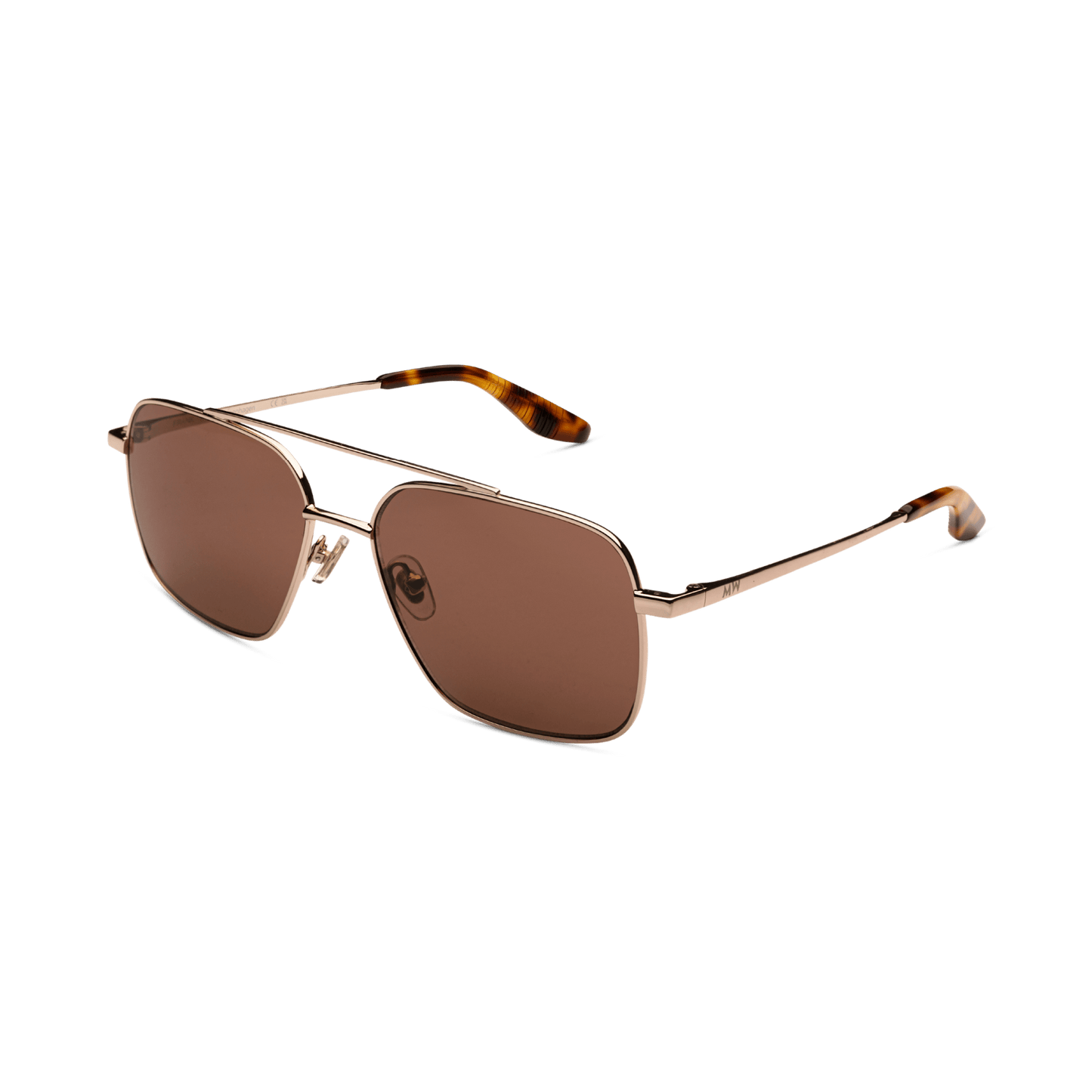 FRANK Gold Tortoise Brown Navigator Metal Frame Sunglasses by Messy Weekend