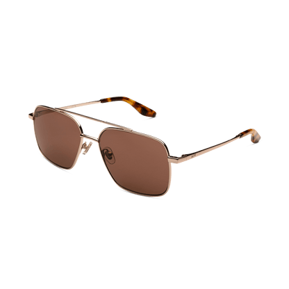 FRANK Gold Tortoise Brown Navigator Metal Frame Sunglasses by Messy Weekend