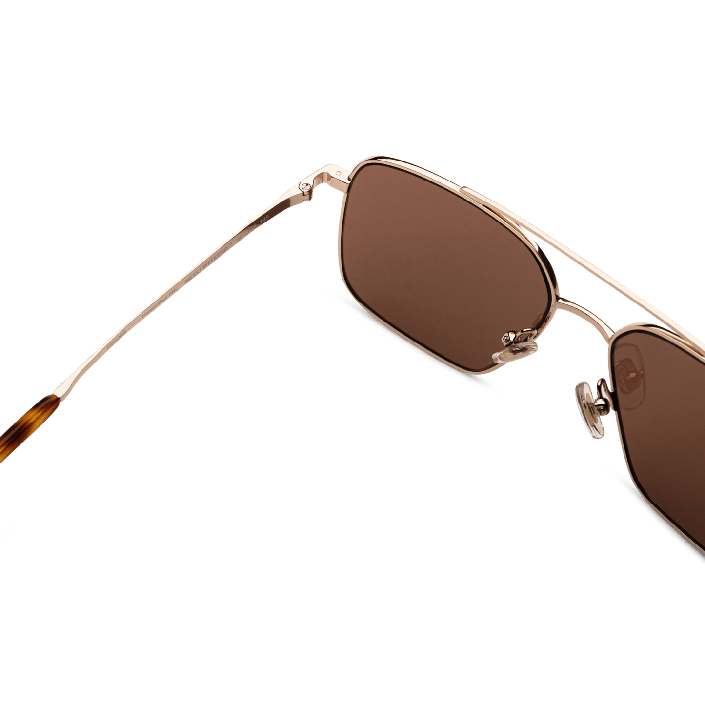 FRANK Gold Tortoise Brown Navigator Metal Frame Sunglasses by Messy Weekend