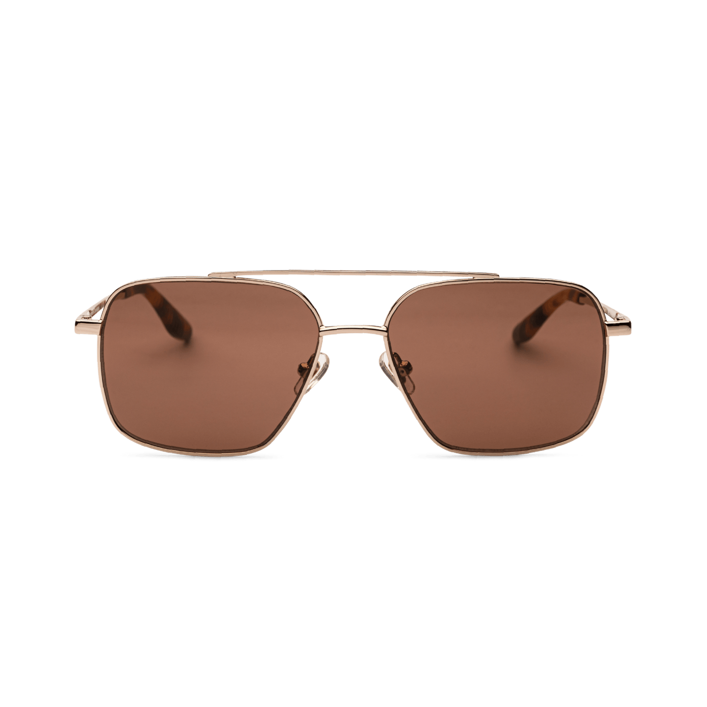 FRANK Gold Tortoise Brown Navigator Metal Frame Sunglasses by Messy Weekend