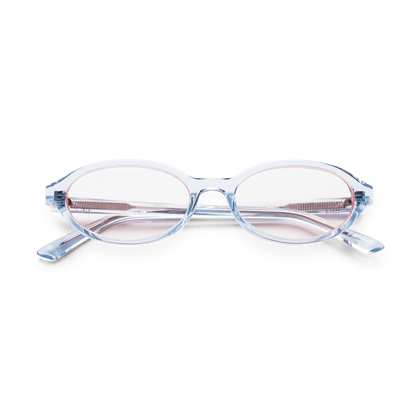IVY Baby Blue Oval Tinted Sunglasses by Messy Weekend