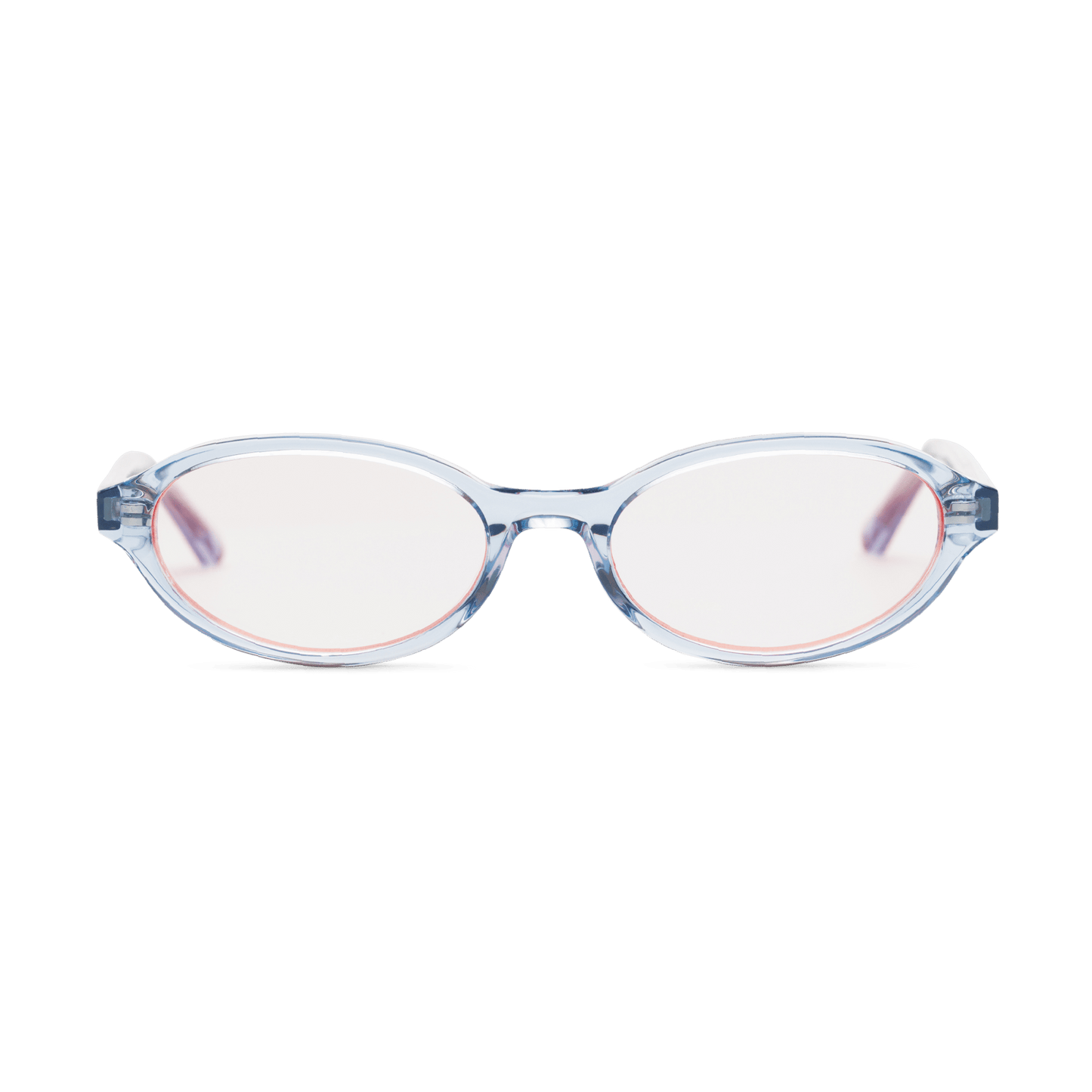 IVY Baby Blue Oval Tinted Sunglasses by Messy Weekend