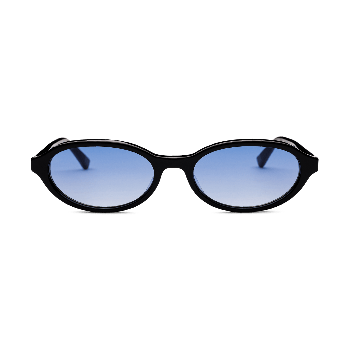 IVY Black Gradient Blue Oval Sunglasses by Messy Weekend