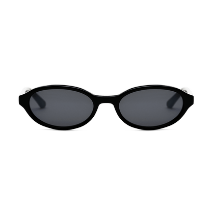 IVY Black Oval Sunglasses by Messy Weekend