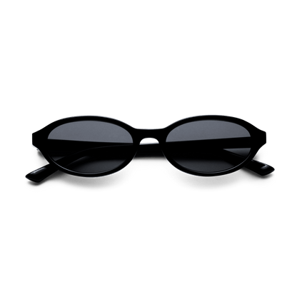 IVY Black Oval Sunglasses by Messy Weekend