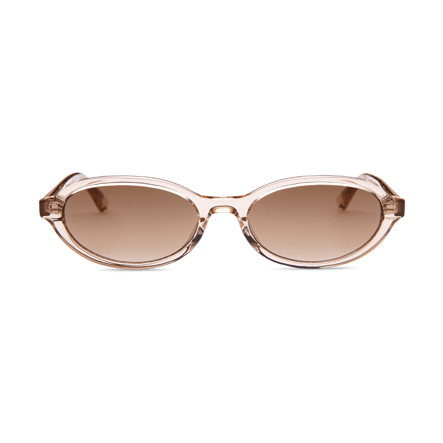 IVY Peach Gradient Brown Oval Sunglasses by Messy Weekend