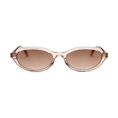 IVY Peach Gradient Brown Oval Sunglasses by Messy Weekend