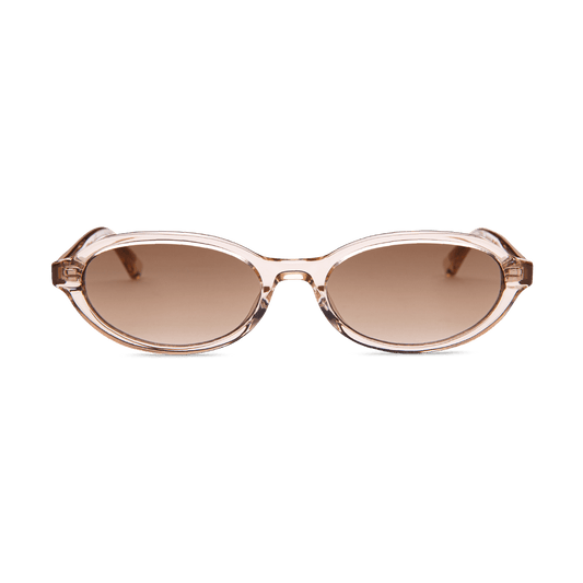 IVY Peach Gradient Brown Oval Sunglasses by Messy Weekend