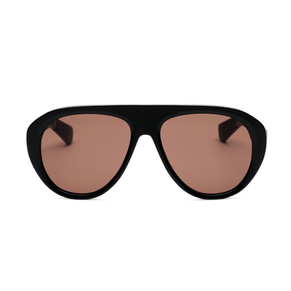 MICK Black Brown Oversized Aviator Sunglasses by Messy Weekend