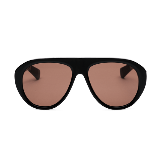 MICK Black Brown Oversized Aviator Sunglasses by Messy Weekend