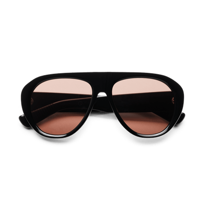 MICK Black Brown Oversized Aviator Sunglasses by Messy Weekend