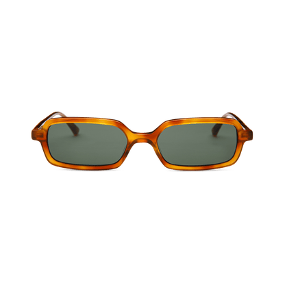 MILO Havana Tortoise Slim Rectangular Sunglasses by Messy Weekend