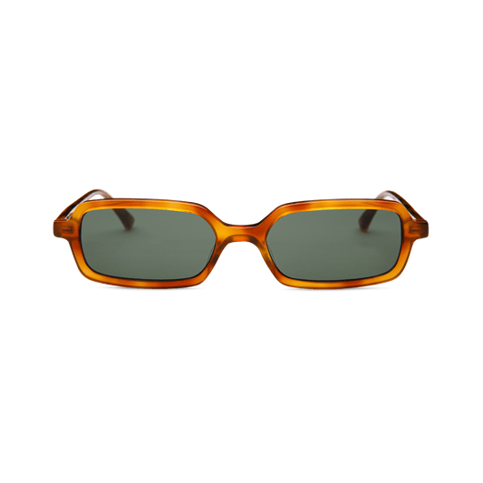 MILO Havana Tortoise Slim Rectangular Sunglasses by Messy Weekend