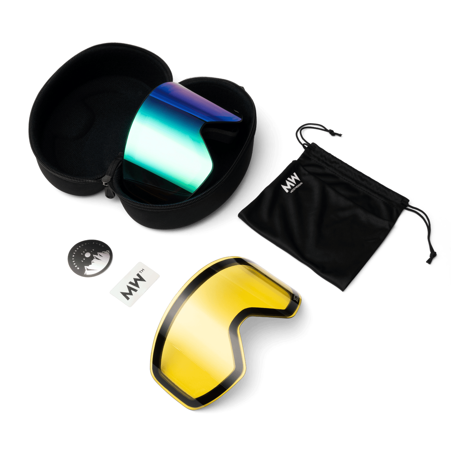 Messy Weekend Clear XE2 Ski Goggles - Green Mirrored (Grey Band)